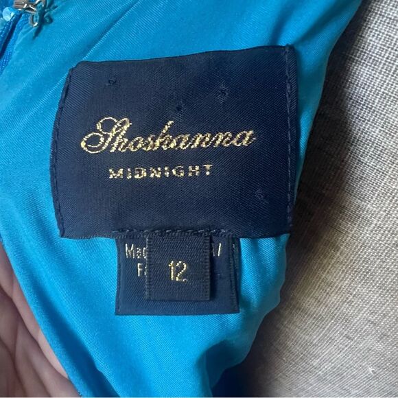 Shoshanna Midnight Sequin Teya Blue Mini Dress Size 12 - Picture 7 of 7